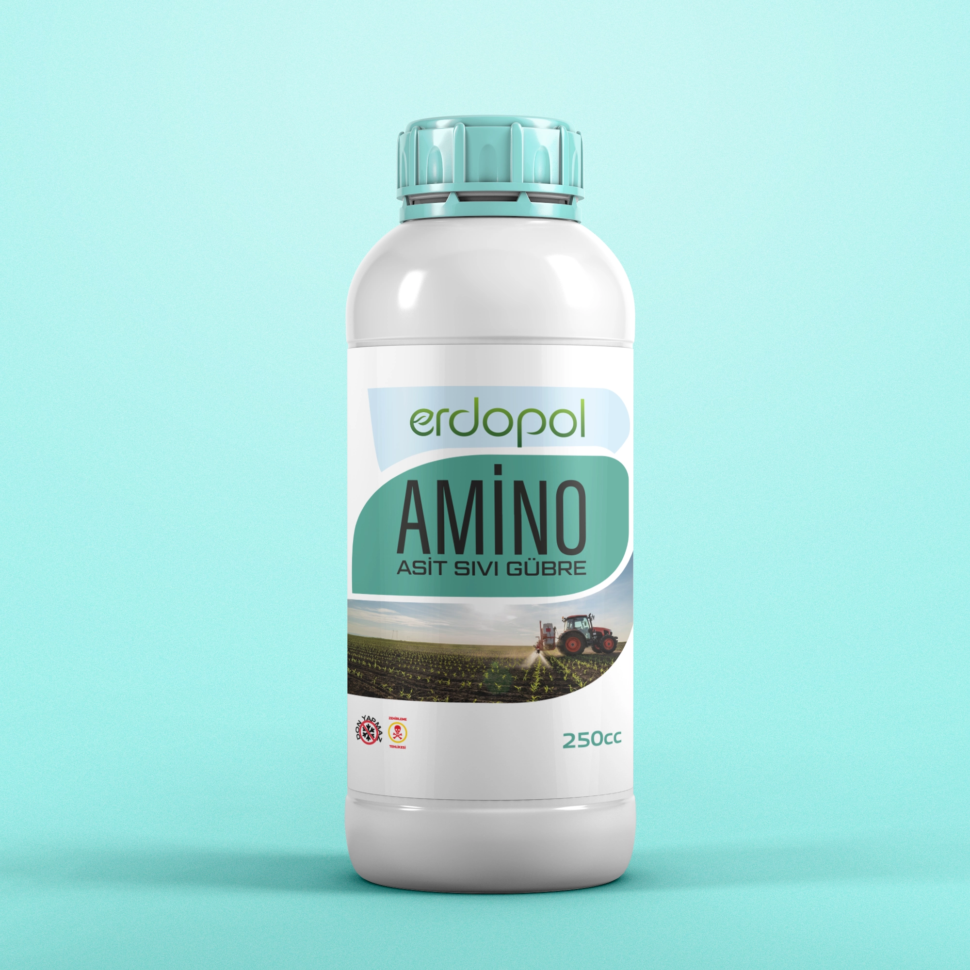 250cc Sıvı Amino Asit Etiket Ön 250 cc Sıvı Amino Asit Gübresi - Görsel 1