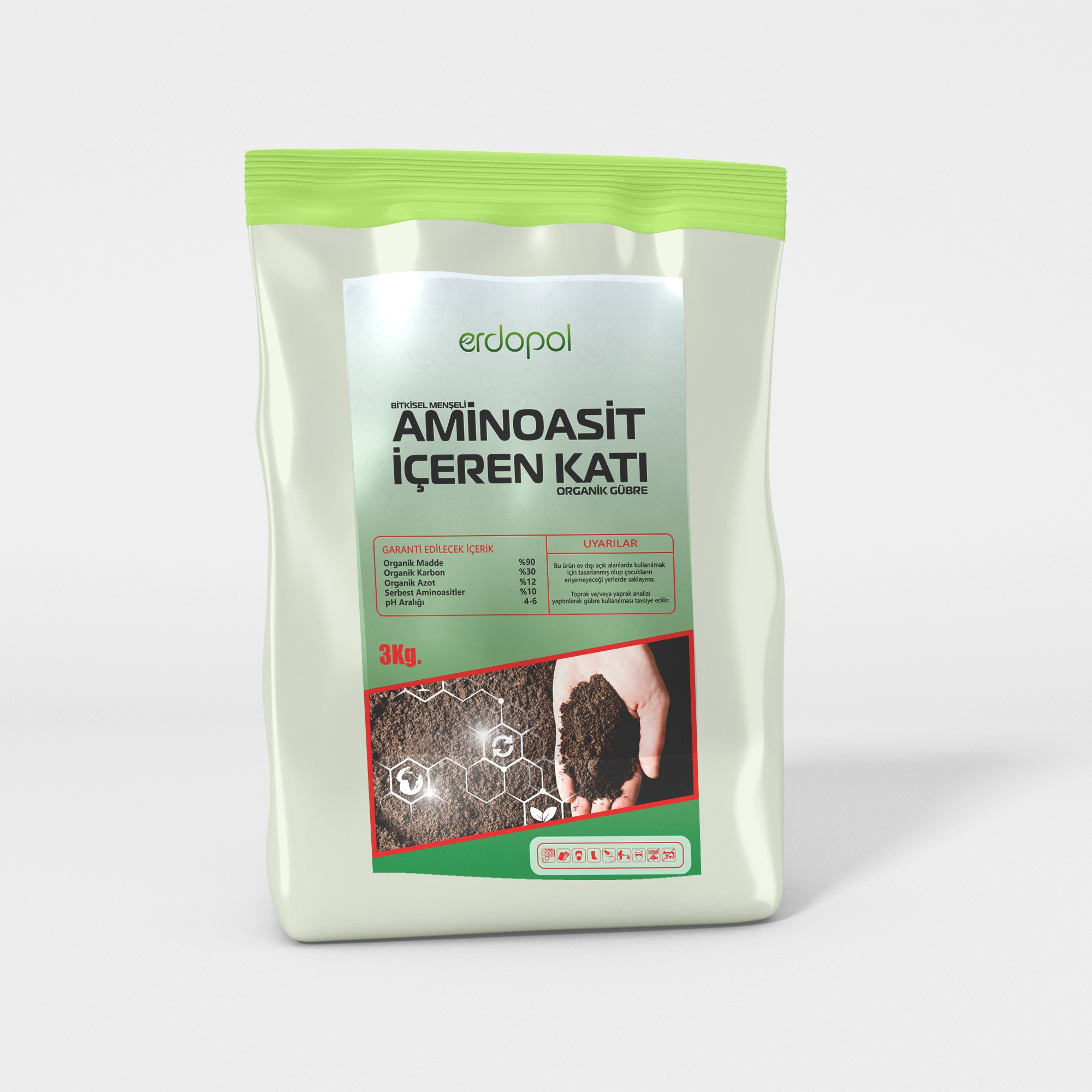 3Kg Bitkisel Menşeli Aminoasit İçeren Katı Organik Gübre 3 Kg Katı Amino Asit Gübre - Görsel 1