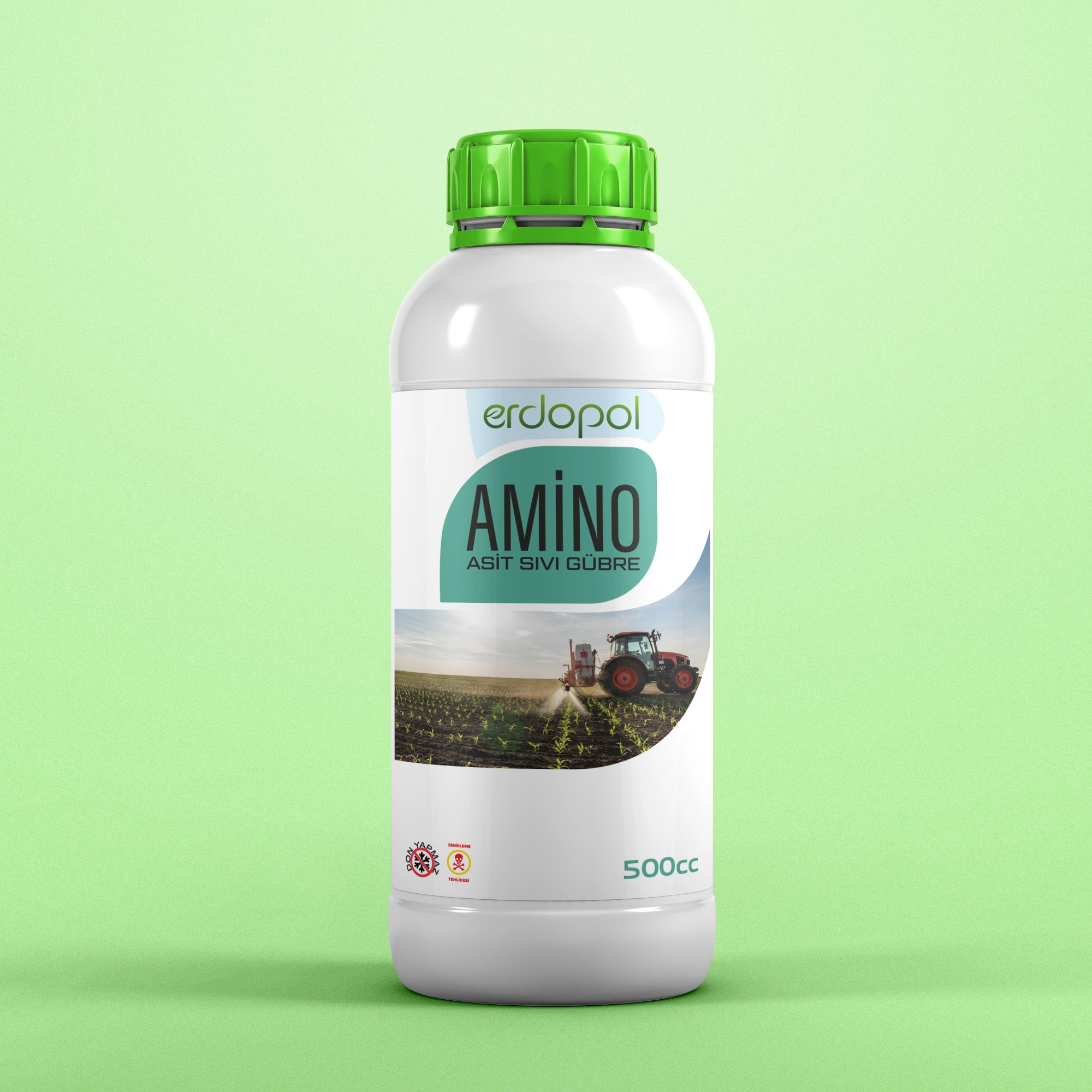 500cc Sıvı Amino Asit Etiket Ön 500 cc Sıvı Amino Asit Gübresi - Görsel 1